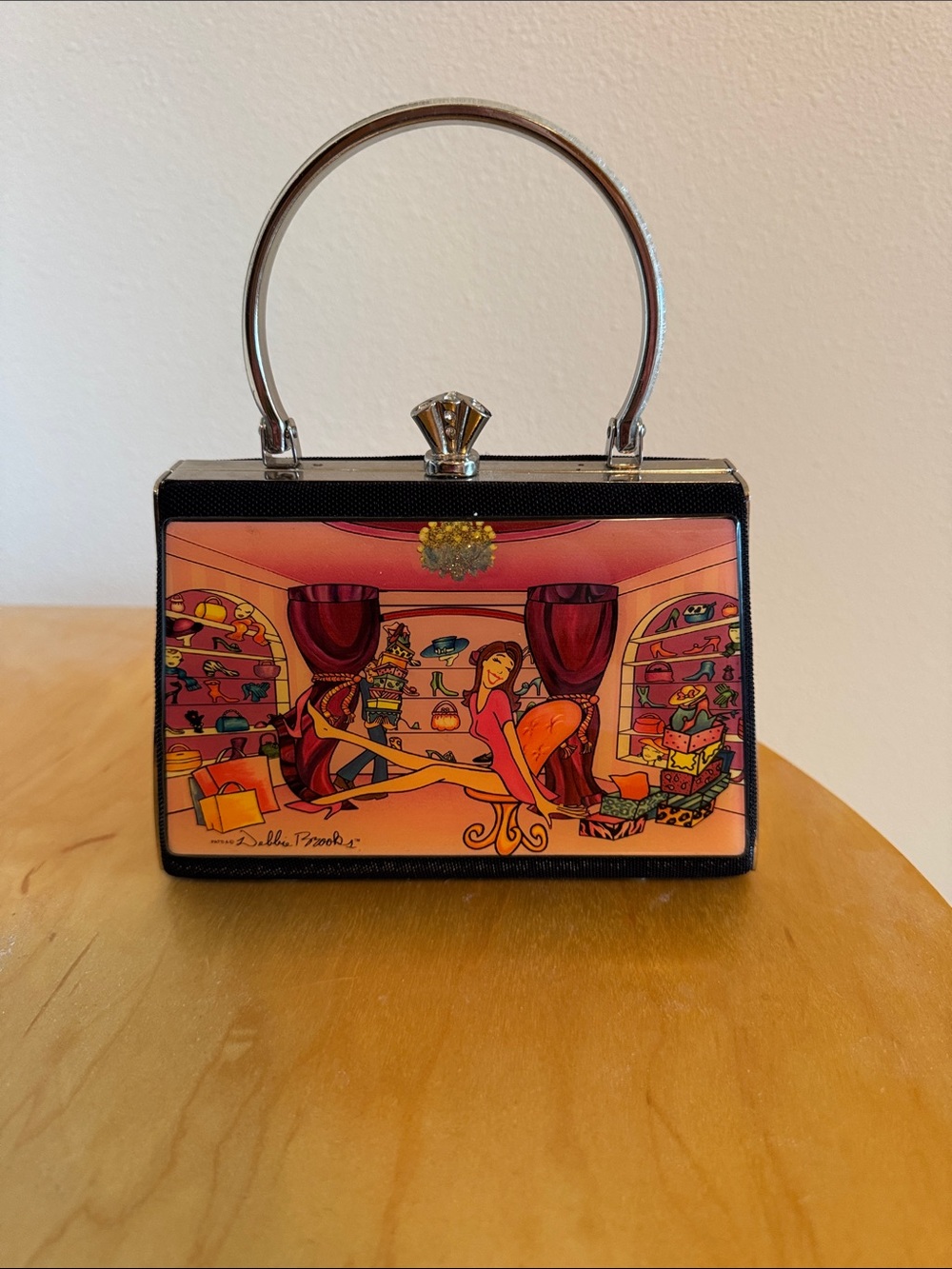 Debbie Brooks signed Vintage "Shoe Closet" Box Handbag